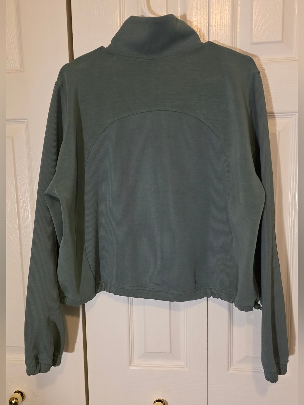Lululemon Brushed Softstreme Ribbed Half Zip In Green Jasper 10 - Picture 13 of 14